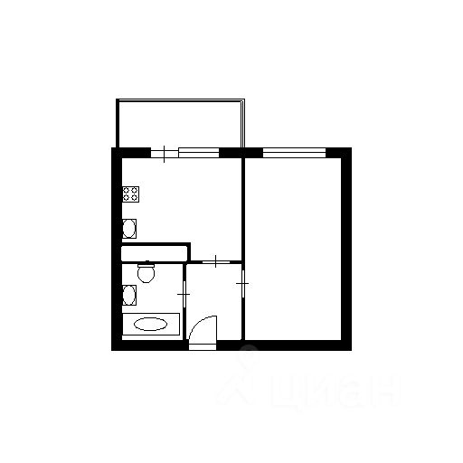 Планировка этой квартиры по данным Циан