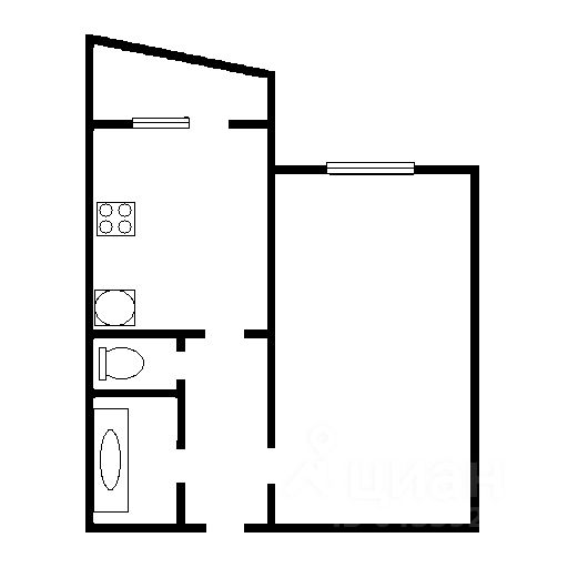 Планировка этой квартиры по данным Циан