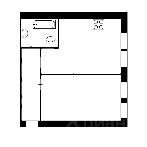 Планировка этой квартиры по данным Циан