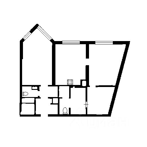 Планировка этой квартиры по данным Циан