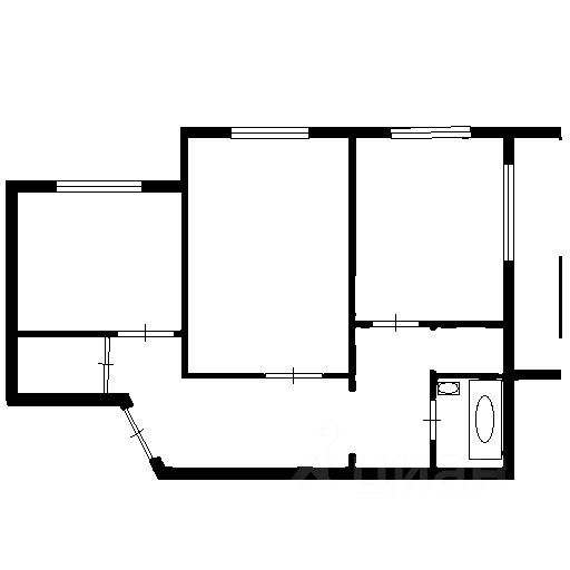 Планировка этой квартиры по данным Циан
