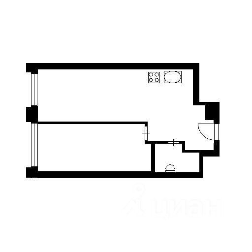 Планировка этой квартиры по данным Циан