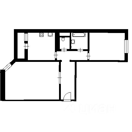 Планировка этой квартиры по данным Циан