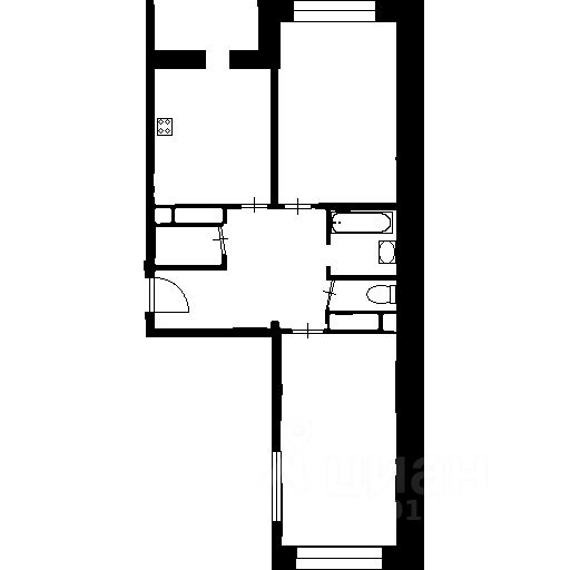 Планировка этой квартиры по данным Циан