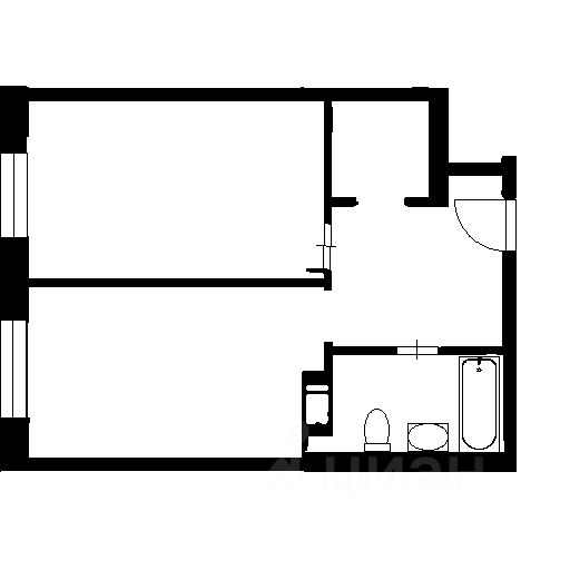 Планировка этой квартиры по данным Циан