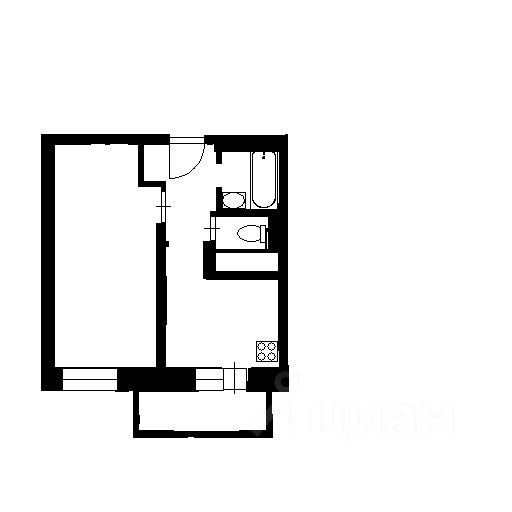 Планировка этой квартиры по данным Циан