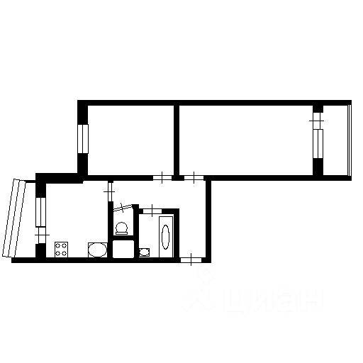 Планировка этой квартиры по данным Циан
