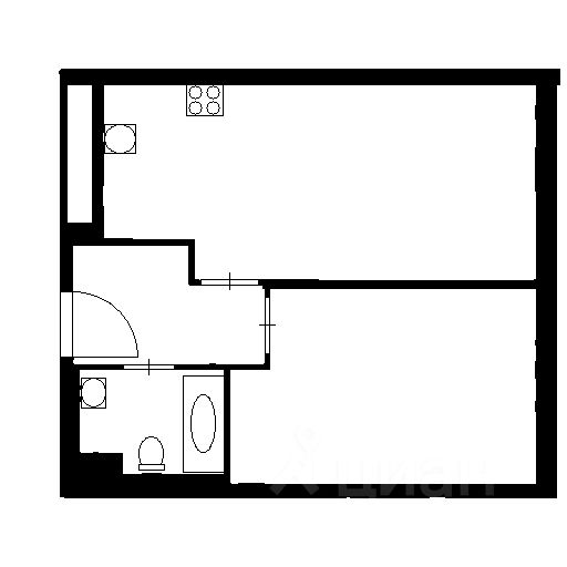 Планировка этой квартиры по данным Циан
