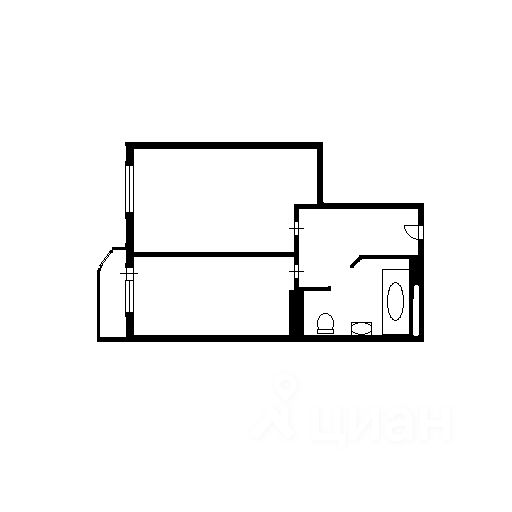 Планировка этой квартиры по данным Циан