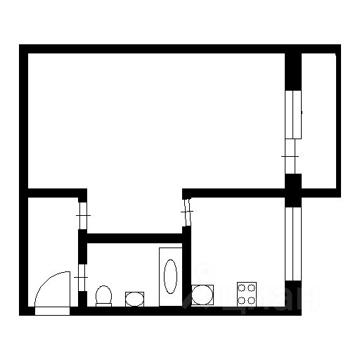 Планировка этой квартиры по данным Циан