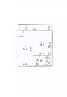 1-комн.кв., 38 м², этаж 6