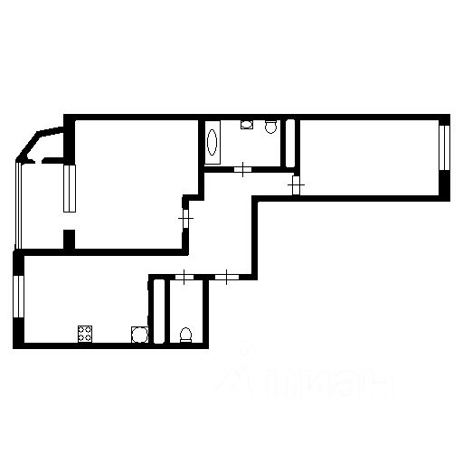 Планировка этой квартиры по данным Циан