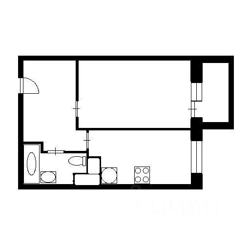 Планировка этой квартиры по данным Циан