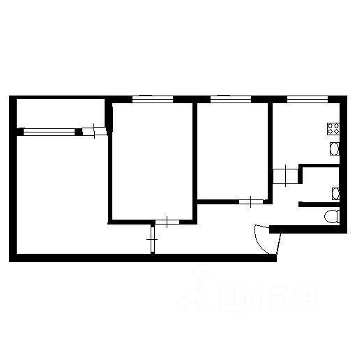Планировка этой квартиры по данным Циан