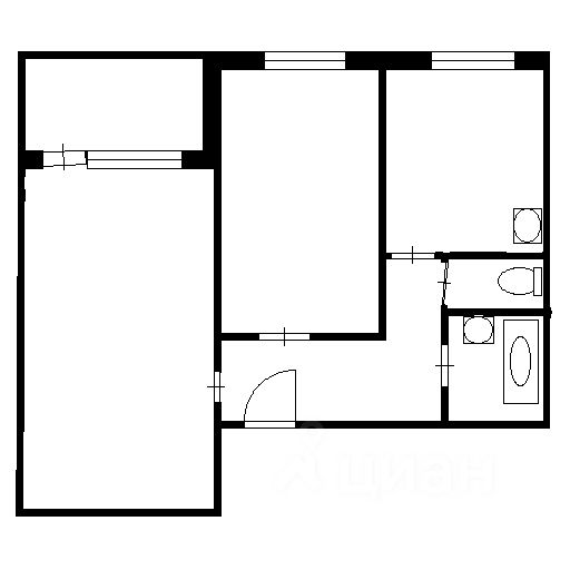 Планировка этой квартиры по данным Циан