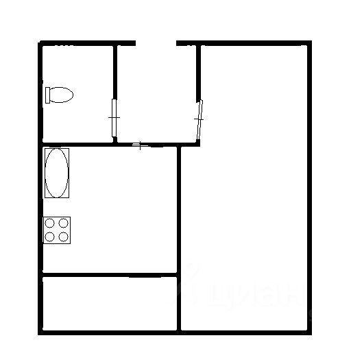 Планировка этой квартиры по данным Циан