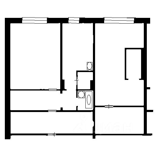 Планировка этой квартиры по данным Циан