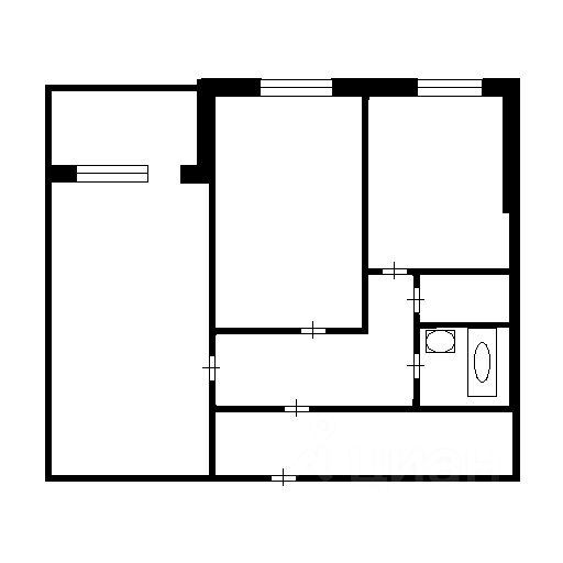 Планировка этой квартиры по данным Циан