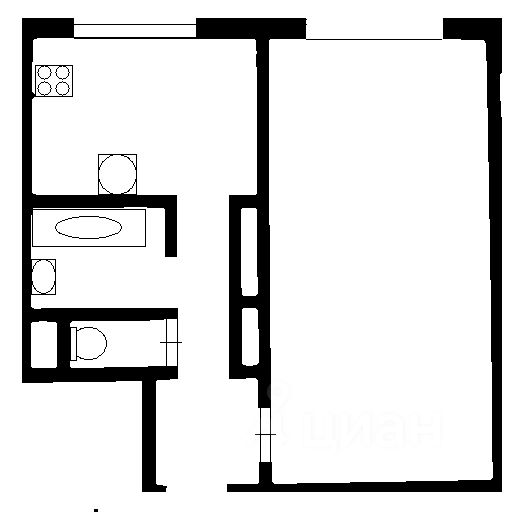 Планировка этой квартиры по данным Циан