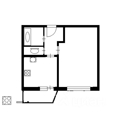 Планировка этой квартиры по данным Циан