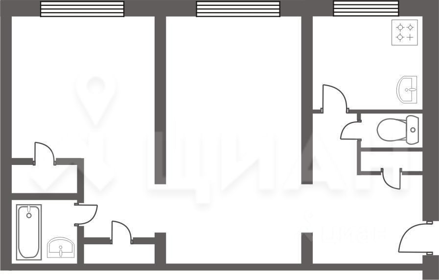 Планировка этой квартиры по данным Циан