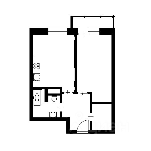 Планировка этой квартиры по данным Циан