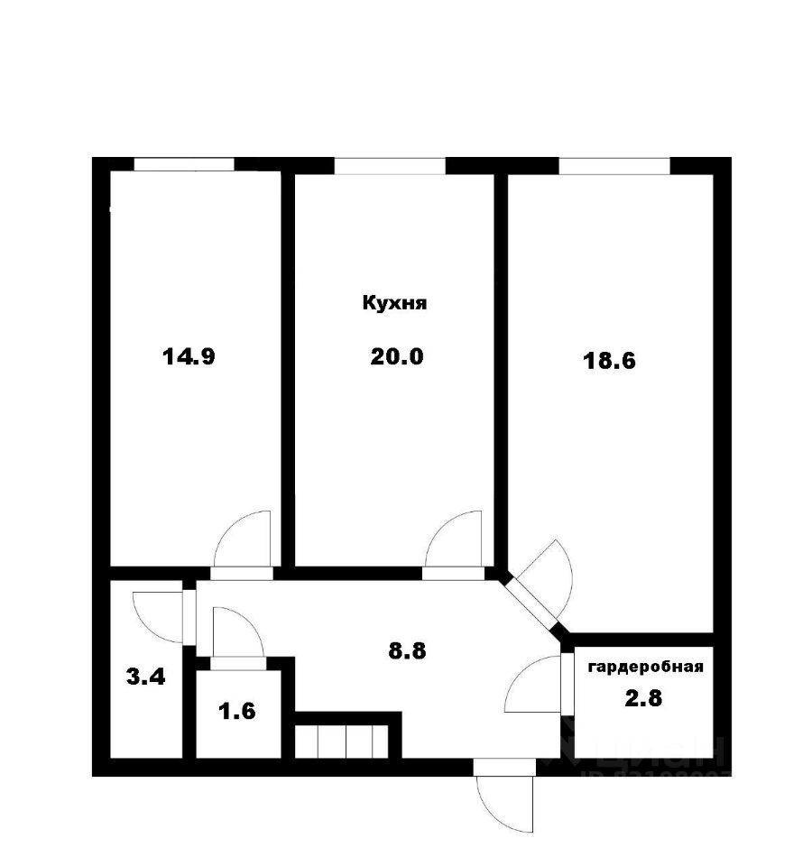 Планировка этой квартиры по данным Циан