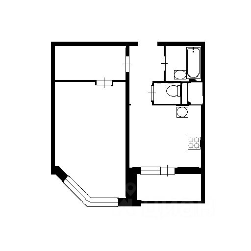 Планировка этой квартиры по данным Циан