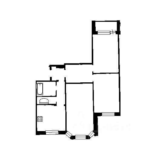 Планировка этой квартиры по данным Циан