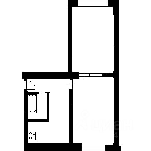 Планировка этой квартиры по данным Циан