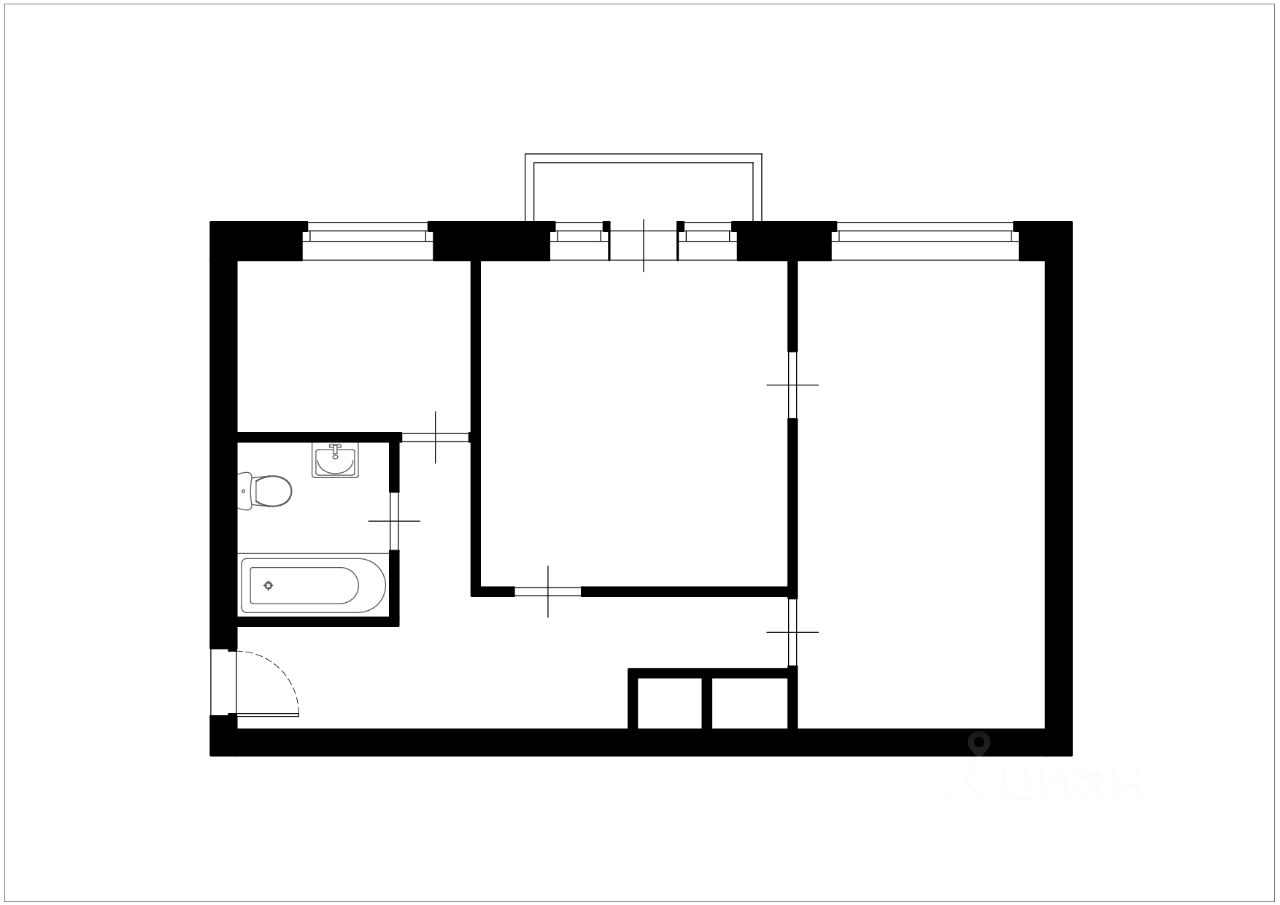 Планировка этой квартиры по данным Циан