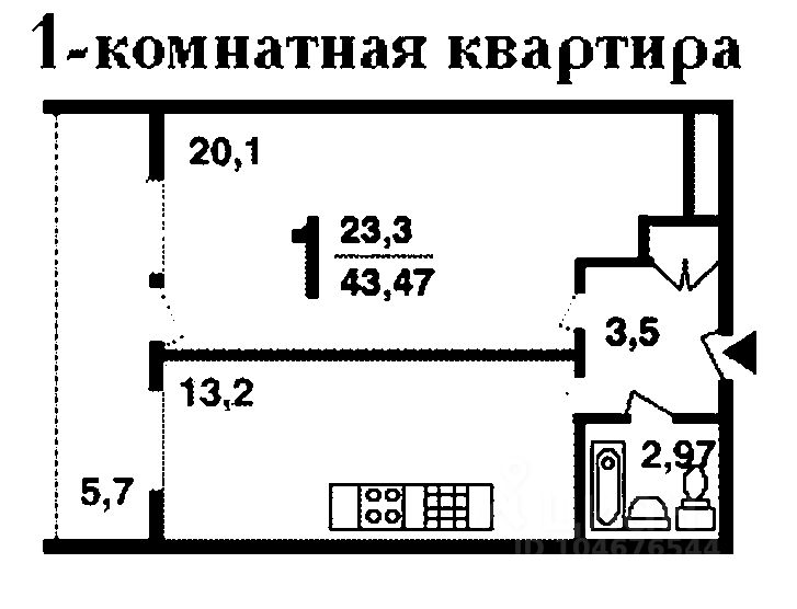 Планировка этой квартиры по данным Циан