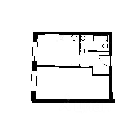 Планировка этой квартиры по данным Циан