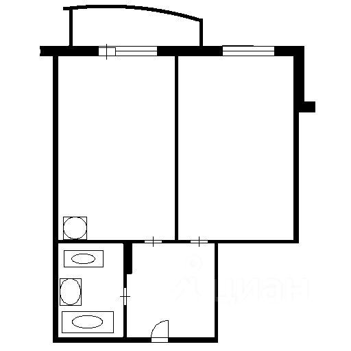 Планировка этой квартиры по данным Циан