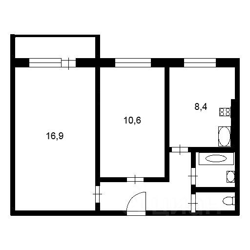 Планировка этой квартиры по данным Циан