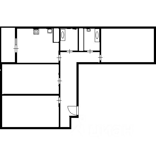 Планировка этой квартиры по данным Циан