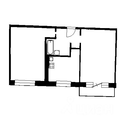 Планировка этой квартиры по данным Циан