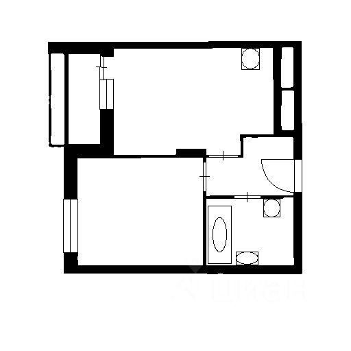 Планировка этой квартиры по данным Циан