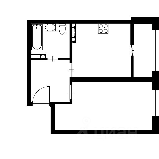 Планировка этой квартиры по данным Циан