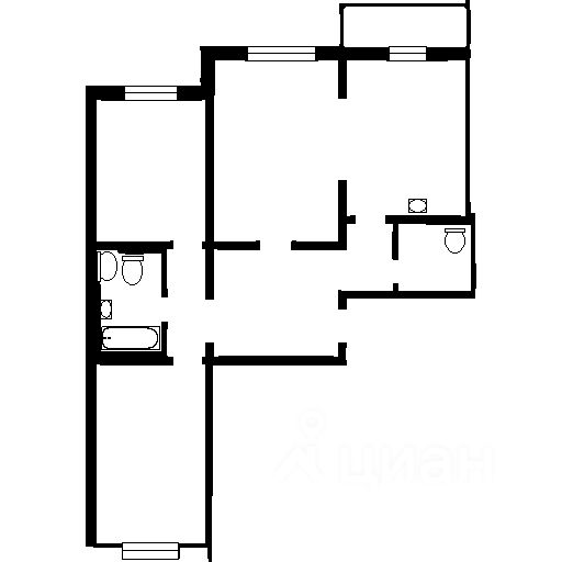 Планировка этой квартиры по данным Циан