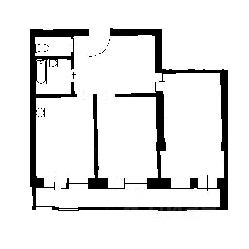 Планировка этой квартиры по данным Циан
