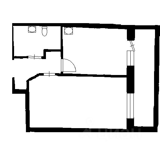 Планировка этой квартиры по данным Циан
