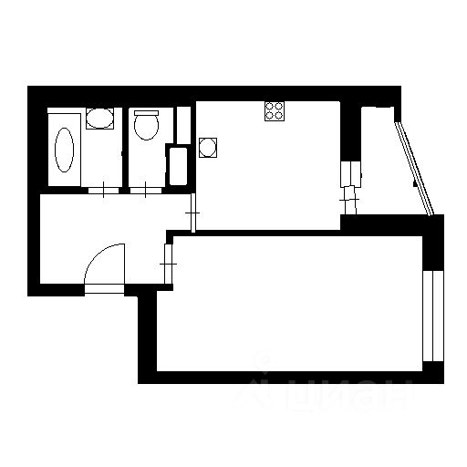 Планировка этой квартиры по данным Циан