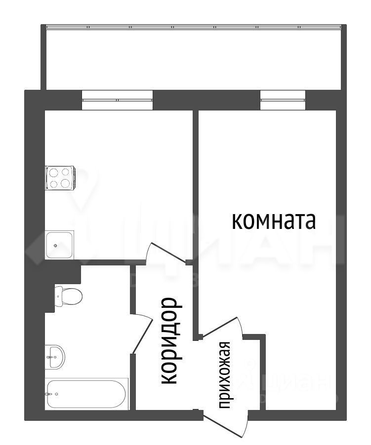 Планировка этой квартиры по данным Циан