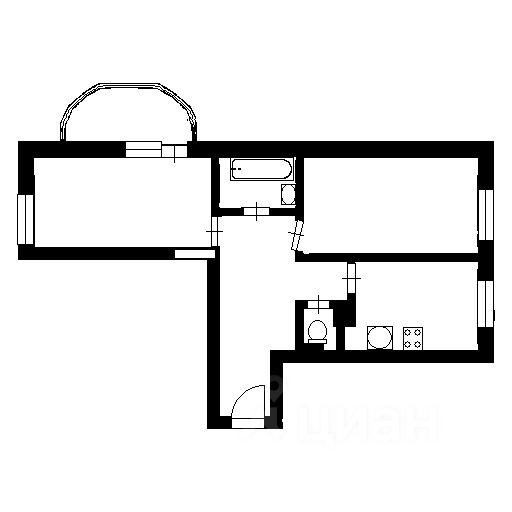 Планировка этой квартиры по данным Циан
