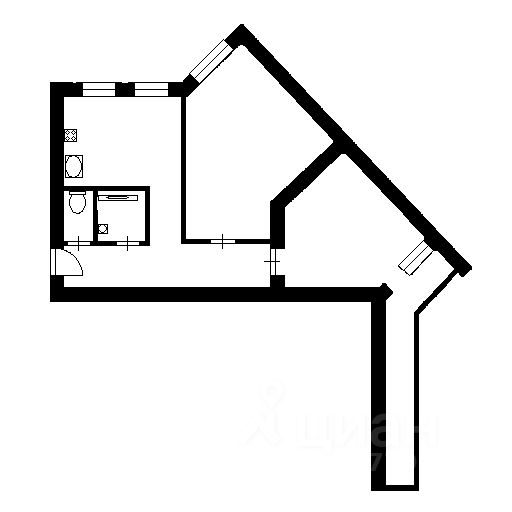 Планировка этой квартиры по данным Циан
