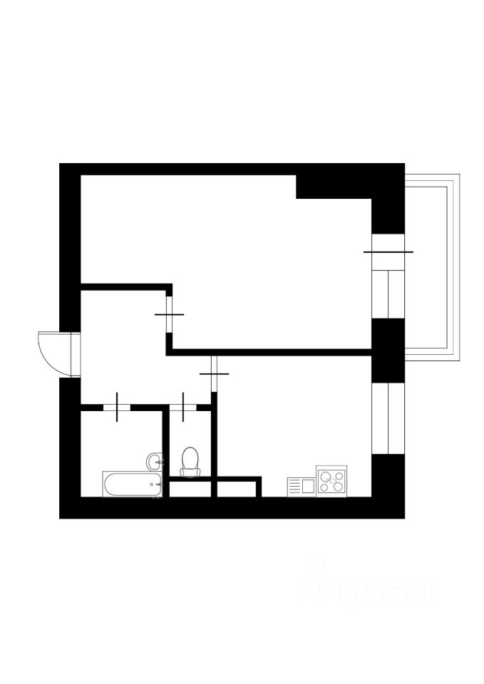 Планировка этой квартиры по данным Циан