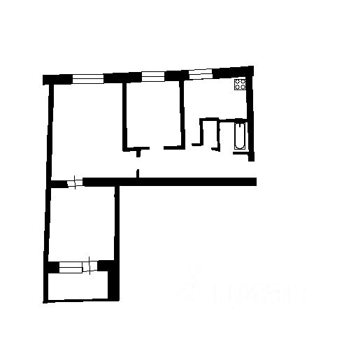 Планировка этой квартиры по данным Циан