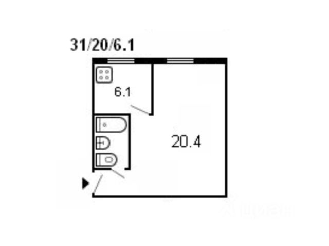 1-комн., 33 м², 4/5 этаж