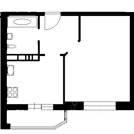 Планировка этой квартиры по данным Циан